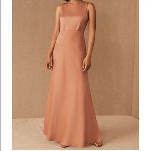 BHLDN Beckett Satin Charmeuse Maxi Dress in Sedona Sunset!